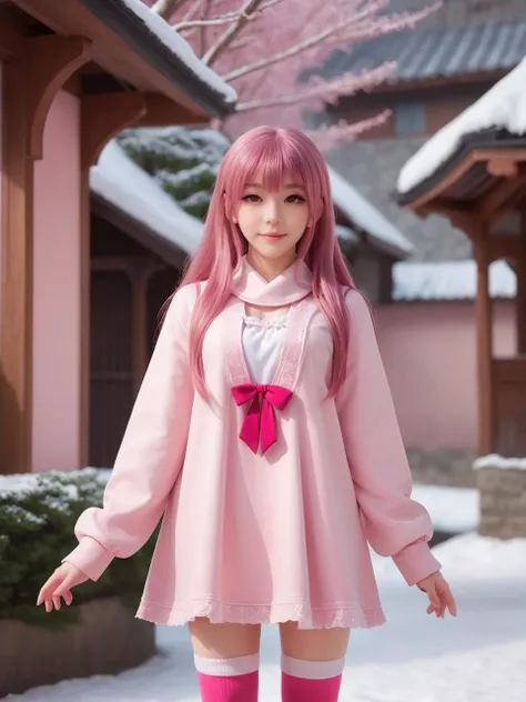 pink,pink world,best quality,masterpiece,ray tracing, global illumination, solo, pink science fiction,pink magi the labyrinth of magic, symmetry, facing viewer, lucia, (light smile:0.5), looking at viewer, long hair, (((bangs))), depth of field, bioluminescence, 25-year-old girl,full body,pink winter uniform,pink high heels,pink thighhighs, no nipples, cinemagraph,
<lora:SDXL lucia 000001:0.8>
<lora:SDXL metal 触å metal:0.5>,metal,