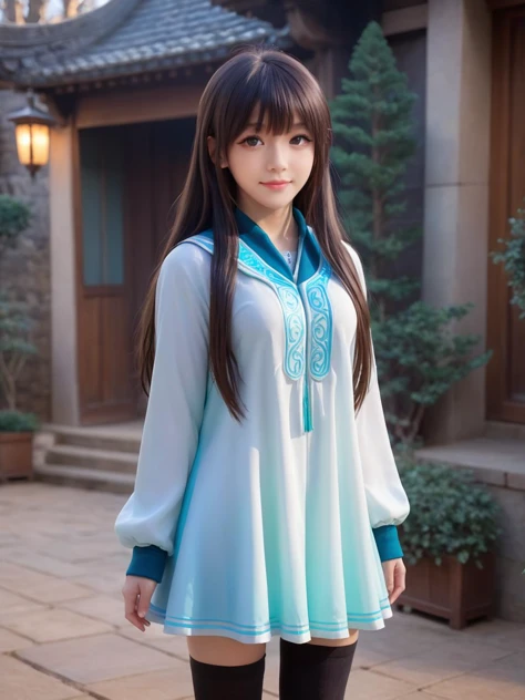 iridescent world,best quality,masterpiece,ray tracing, global illumination, solo, iridescent science fiction,iridescent magi the labyrinth of magic, symmetry, facing viewer, lucia, (light smile:0.5), looking at viewer, long hair, (((bangs))), depth of field, bioluminescence, 25-year-old girl,full body,iridescent winter uniform, high heels,black thighhighs, no nipples, cinemagraph,
<lora:SDXL lucia 000001:0.8>
