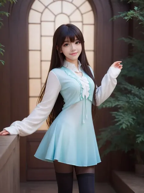 iridescent world,best quality,masterpiece,ray tracing, global illumination, solo, iridescent science fiction,iridescent magi the labyrinth of magic, symmetry, facing viewer, lucia, (light smile:0.5), looking at viewer, long hair, (((bangs))), depth of field, bioluminescence, 25-year-old girl,full body,iridescent winter uniform, high heels,black thighhighs, no nipples, cinemagraph,
<lora:SDXL lucia 000001:0.8>