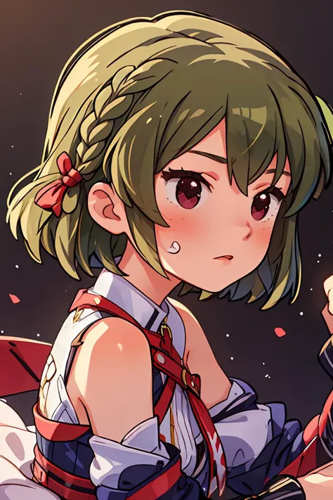 (masterpiece, best quality), 1girl, beautiful face, beautiful body, <lora:Subaru_Nagayoshi:1> subaru nagayoshi (million live), side braid