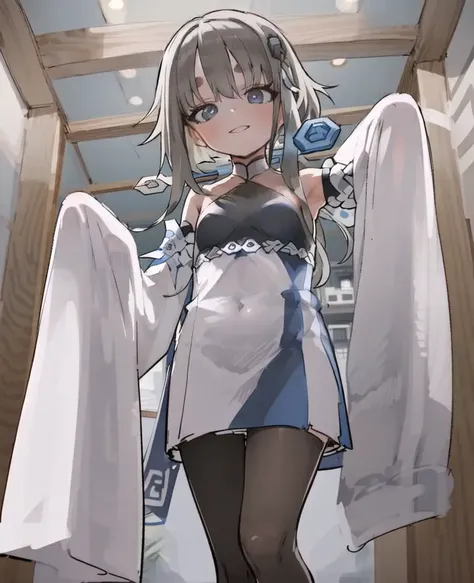 masterpiece, best quality, sketch, flat shading, 1girl, solo, guizhong_genshin, default_outfit, sleeves over wrists, standing <lora:YamamotoSouichirou-000049:1> <lora:Guizhong:1>