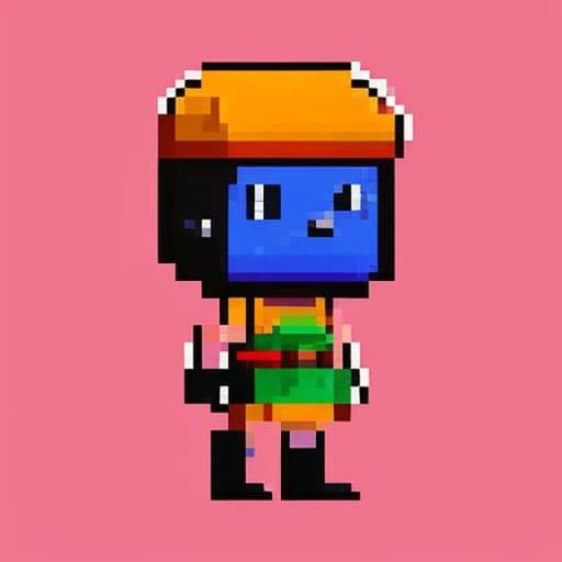 pixelsprite, 16bit-scene, princess chibi sprite, symmetry, game asset, 16-bit, transparent background