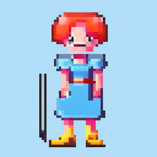 pixelsprite, 16bit-scene, princess chibi sprite, symmetry, game asset, 16-bit, transparent background