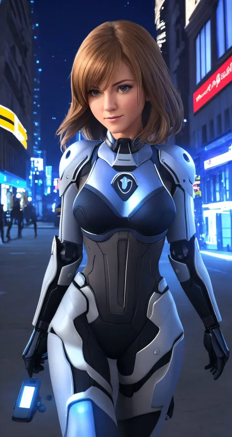 sassy style, ([Jennifer Aniston|faye reagan|alizee]:0.9) closeup, ,
[cartoon, drawing, anime :realistic, real life, hyper realistic:0.35],,
beautiful young woman, , small breasts, fit, delicate,
Anna, rendered in maya, Drones and battlesuits hover behind her as the city's blue and white lights gleam,
best quality, masterpiece, ,