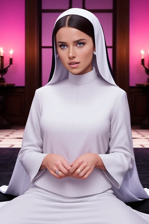 (Jessika Biel:1.0) face, (Megan Fox:0.3), , , , sprawling,
deeply immersive 4K quality, play in her Nun costume, best quality, masterpiece,