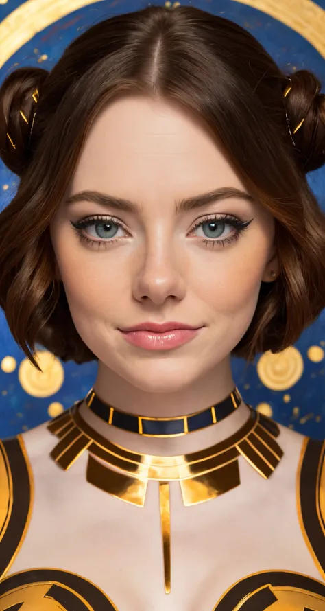 (audra miller:0.8), (emma stone:1.0), beautiful young woman, symmetrical face, large breasts, fit, blue,
As Princess Leia from the Star Wars saga, Fresco painting, design a high-resolution,
edgbodytape
((best quality)), ((masterpiece)), (detailed), <lora:edgBodytape_MINI:0.8>