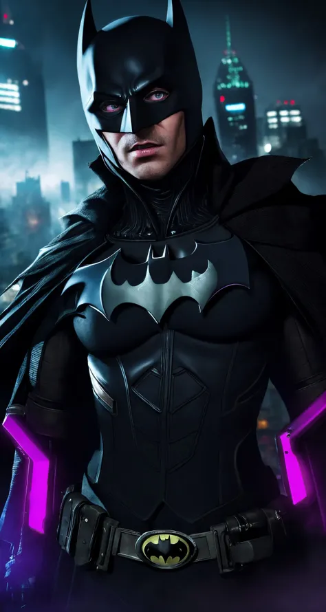 Batman, eerie London fog, Jack the Ripper mystery, closeup, centered, looking at viewer, middle shot,
cyberpunk theme, futuristic, sci-fi, cybernetic, , , cyberpunk style, 
highres, precise, detailed,  [cartoon, vector art, anime :realistic, real life, hyper realistic:0.15],