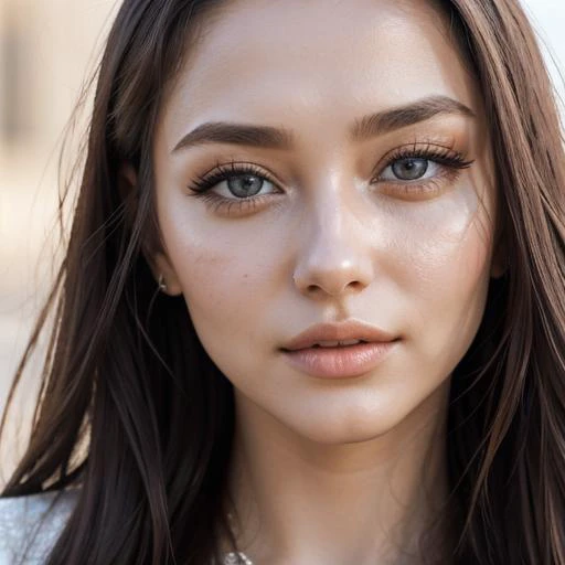 SkinHairDetail fcPortrait fFaceDetail EyeDetail fcDetailPortrait, a woman with long hair, face enhanced, olya bossak, adriana chechik, missing jaw, no eyebrows, perfect body face and hands, 2 4 mp, wears a watch, iphone 1 3 pro max, enhanced face, details face