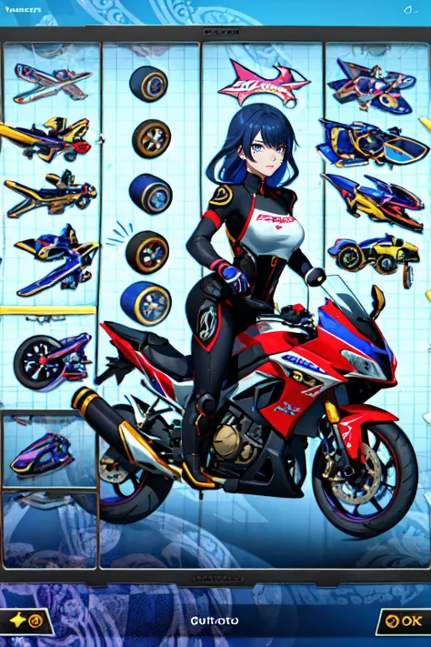Highly detailed, High Quality, Masterpiece, beautiful, MK8, <lora:MK8Car:0.8>, 1girl, solo, on motorcycle, motorcycle, Raiden_Shogun_\(genshin impact\), Raiden_Shogun:1.2, blue hair, long hair, <lora:Char_GenshinImpact_RaidenShogun:0.8>, (detailed face and eyes:1.3)
