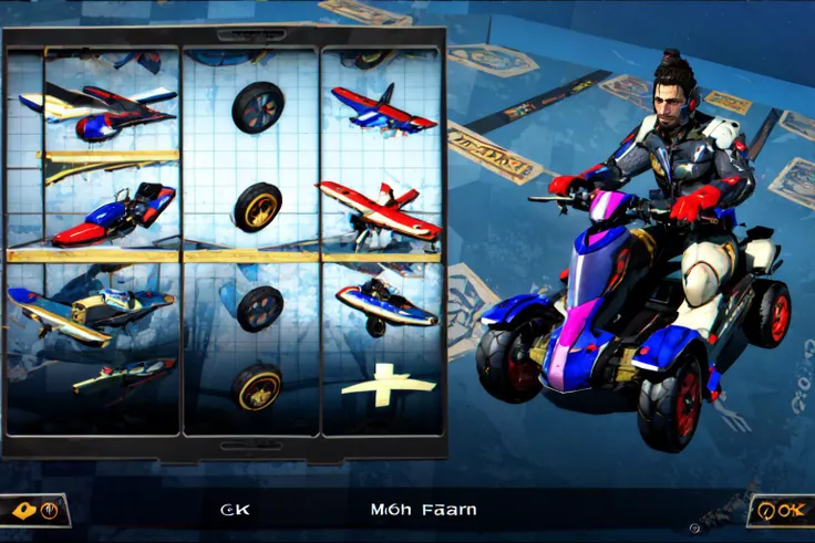 Highly detailed, High Quality, Masterpiece, beautiful, MK8, <lora:MK8Car:0.8>, 1boy, solo, on ground vehicle, ground vehicle, Jetstream Sam, facial hair, male focus, beard, cyborg, <lora:Char_MGR_JetstreamSam:0.9>, (detailed face and eyes:1.3)