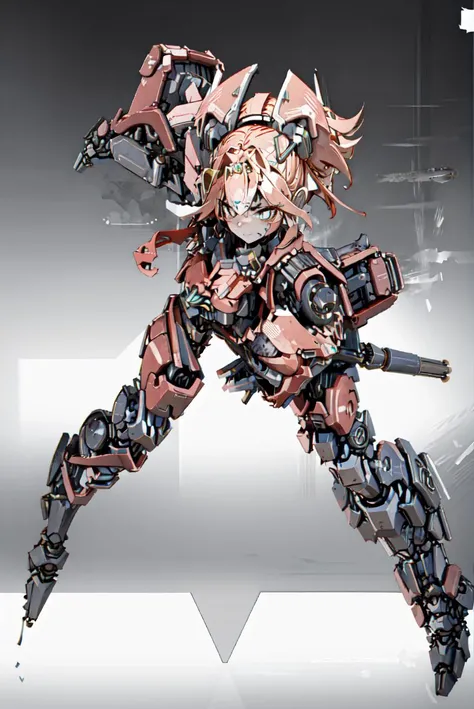 robot_samurai, mechanical arms, , girl