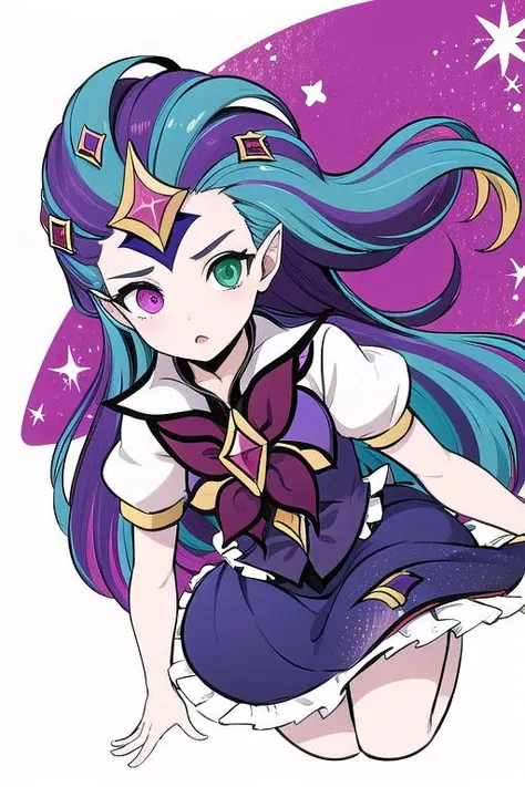 <lora:zoe03_nai_lion_01:1> xingshou\\(clothes\\), 1girl, heterochromia, multicolored hair, very long hair, <lora:gaptouhou:0.8> gap \(touhou\), <lora:animeoutlineV4_16:0.66>