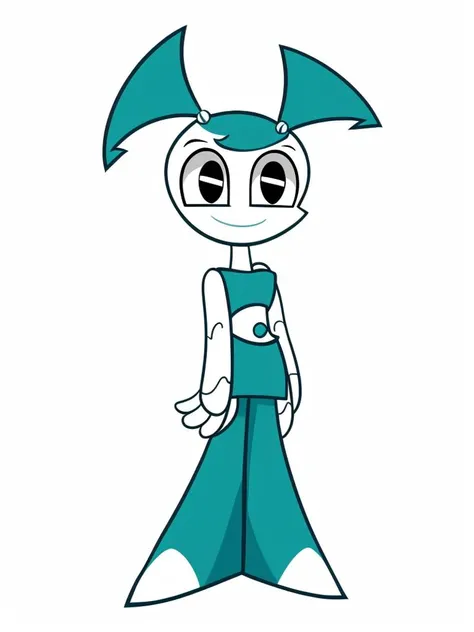 jenny_wakeman, 1girl, solo, smile, simple_background, white_background, standing, full_body, arms_at_sides, looking_at_viewer, style_parody, 2d, cartoon, cartoonlike <hypernet:ArtRaccooneeXJ9:1>