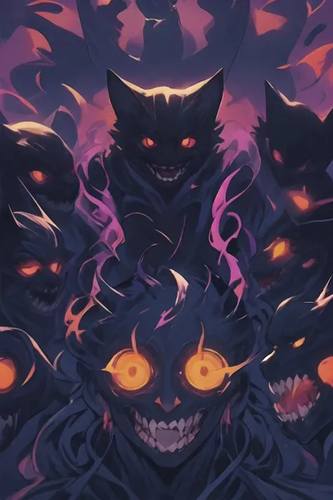 <lora:graffiti-halloween_v1_base:0.65>,
a demonic ,graffiti,surrounded by imps,
