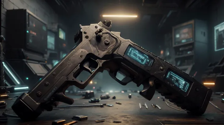 <lora:C7b3rp0nkStyle:1>RAW Photo of C7b3rp0nkStyle Taser, cyberpunk style, photorealistic, (Masterpiece:1.3) (best quality:1.2) (high quality:1.1)