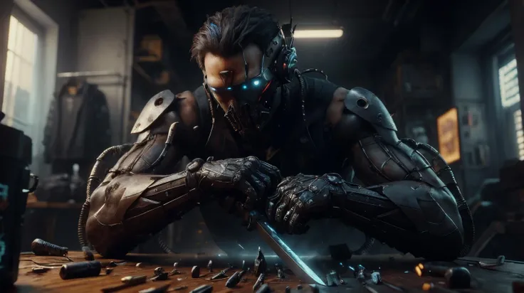 <lora:C7b3rp0nkStyle:1>RAW Photo of C7b3rp0nkStyle sword, cyberpunk style, photorealistic, (Masterpiece:1.3) (best quality:1.2) (high quality:1.1)