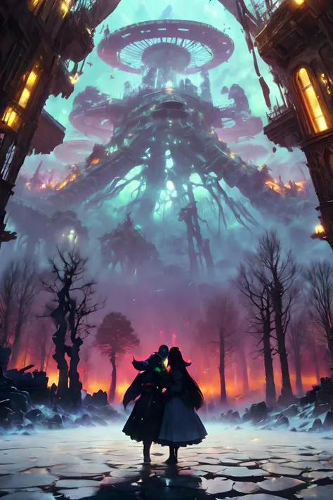 <lora:more_details:0.77>, (dynamic Voxels), (fantasy landscape with a castle and visions, psychedelic graffiti, surreal adventure, Don Bluth, hidden game art, (hybrid style of Norman Rockwell and Francis Bacon:1.4), scarabs on ground, by Beeple, mushroom forest arch), <lora:picxer_bside:0.55>, (stylised storm, concept illustration, stylized digital illustration, hybrid digital illustration, Art Deco landscape, giga-detailed hybrid illustration, graffiti background (Ralph Bakshi inspired cartoon characters), (dynamic multi-layered), (hyper-phenomenal, professional digital painting), (64k resolution), (hyper-detailed 3D textures), (ultra-realistic details), (dynamic textures), (combine volumetric smoke with particle effects), (artistic contrast), (a fantasy landscape with a castle and mushrooms), (Shadow self by Max Ernst:0.84), (disney concept art :: nixri, ultra detailed. style of arrival, forest anarchy, Blacklight art:1.15), (in the woods), (Small clearings in the treetops, showcasing Gorgeous space nebula), (a castle with a lightning in the sky, grimdark vibrant palette, dark moody purple lighting, closeup of magic water gate, dark pastel background), (best random effects), (matte painting background), wow!, (random unique additions), (random unique effects), (ultra-fine light particle effects), (best ultra-fine 3D particle effects), (dynamic particle brightness), (dynamic particle size), (prismatic voxels), (UFO, Aliens greeting humans peacefully, hyper detailed UV light artwork), (3d concept art. visceral macro shot, a tree alien planet covered in water, intricate psycho-surrealism:1.05).(a tree with a lot of branches and magic), (alien planet covered in brilliant water, elaborate abstract surrealism. hybrid style art, <lora:20240307-1709757029029:0.33> The Mist cauldron, otherworldly concept art:1.05), (a painting of a castle in the middle of a mountain, extremely detailed, experimental game art illustration, macro shot:1.15),, (rule of thirds), (golden ratio composition),(appealing composition), (random artistic composition),, (dynamic Multi-layered), (maximum quality, elaborate, extremely detailed, hyper-detailed, Best effects, best random effects), (precise Micro-details), (ultra detailed textures), (Ray tracing:Lighting, shadows, reflections), (best quality post processing),, (fractal improvement), (perpetual improvement),