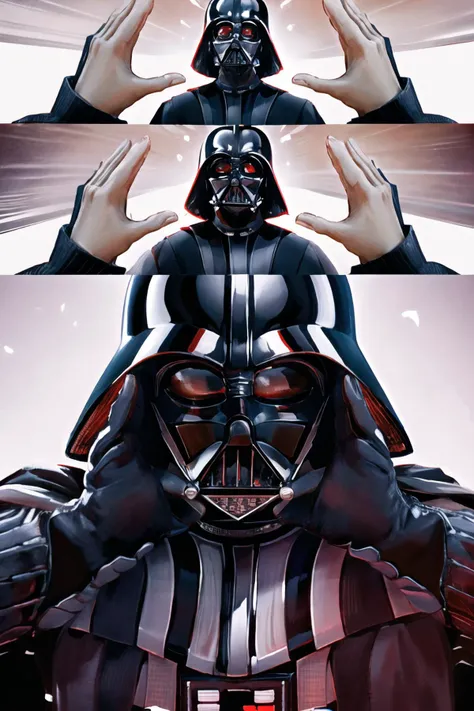 Highly detailed, High Quality, Masterpiece, beautiful, IncrsSnootChallenge, comic, pov hands, <lora:SnootChallenge:1>, darth vader, darth vader helmet, <lora:Char_Sigmas_DarthVader:0.7>