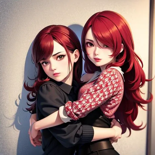 (masterpiece), 1girl, mitsuru kirijo, hug, flower, painted wall <lora:lora:1>