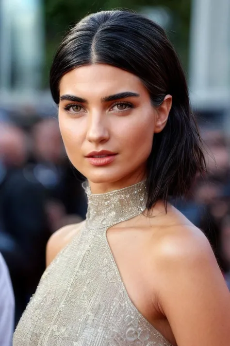 a (((medidum body))) photo of Scandinavian young woman (TubaBuyukustun01), skinny, perfect face, ((very long hair, curvy hair:0.9)), green ((hazel eyes)), pink skin, white skin, vamp makeup, (smile:0.8), as a movie star in a (movie premiere), premiere gala, (near a movie theatre), natural skin texture, round collar, white bodycon outfit, bare shoulders, tele lens, 4k textures, soft cinematic light, adobe lightroom, photolab, hdr, intricate, elegant, highly detailed, sharp focus, ((((cinematic look)))), soothing tones, insane details, intricate details, hyperdetailed, low contrast, soft cinematic light, exposure blend, hdr, faded, huge lens, (paparazzi in background), (painted lips:1.1), ((looking at viewer)), <lora:TubaBuyukustun01-000005:0.8> , <lora:more_details:1>, Lightening skin tones
