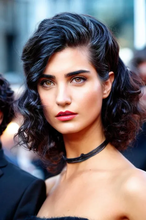 a (((medidum body))) photo of Scandinavian young woman (TubaBuyukustun01), young, perfect face, ((very long hair, afro perm hair:0.9)), green ((hazel eyes)), pink skin, white skin, vamp makeup, (smile:0.8), as a movie star in a (movie premiere), premiere gala, (near a movie theatre), natural skin texture, round collar, white bodycon outfit, bare shoulders, tele lens, 4k textures, soft cinematic light, adobe lightroom, photolab, hdr, intricate, elegant, highly detailed, sharp focus, ((((cinematic look)))), soothing tones, insane details, intricate details, hyperdetailed, low contrast, soft cinematic light, exposure blend, hdr, faded, huge lens, (paparazzi in background), (painted lips:1.1), ((looking at viewer)), <lora:TubaBuyukustun01-000005:0.8> , <lora:more_details:1>, Lightening skin tones