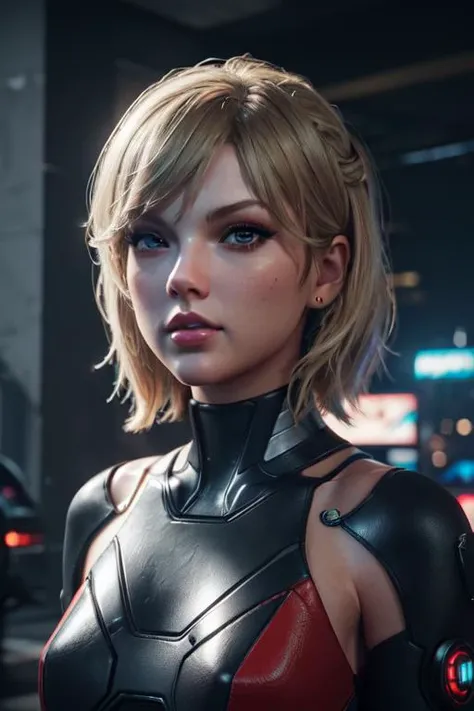 3d render, cgi, 1girl, Taylor swift, blonde hair, cyberpunk gameplay, cinematic lighting, 4k, hyperrealistic, focused, extreme details, unreal engine 5 render, cinematic, masterpiece