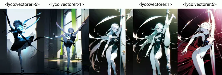 masterpiece,high_quality,1girl,
BREAK,
standing split,pale color cornrows,<lyco:vectorer:-5>,