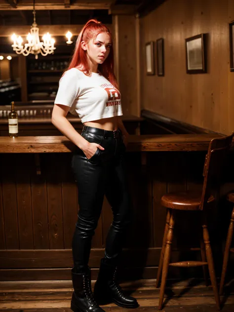 RAW photo, tv_Candy_Gibson_MXAI_JibMix_Source
BREAK
, hard expression, wearing biker boots, wearing detailed leather pants, wearing a band t-shirt, wearing a leather jacket, standing at the bar in a biker bar, shot from the side, PA7_Portrait-FL 
BREAK, (((Ultra-HD-details, Ultra-HD-detailed, Ultra-HD-realistic, Ultra-HD-photo-same-realistic-quality-details))), 8k uhd, dslr, soft lighting, high quality, film grain, Fujifilm XT3