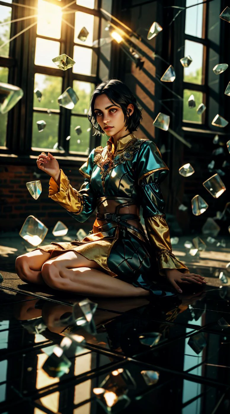 a profesional picture of 1 girl, young girl,(small breasts:1.3) ,astetic beauty, <lora:JosephineDA:0.77> JosephineDA, josephineda, 1girl, black hair , dresed as wizard , sitting with both legs stretched out and hands resting on the floor , frown in clubroom realistic ,perfect quality,best quality,ultrasharp,ultradetailed,perfect quality,masterpiece,intricated details, full body shot <lora:add_detail:0.4> , <hypernet:sxzBloom_sxzBloom:0.4> , <lora:GoodHands-beta2:1><lora:æå
V1 style:0.79> nvshen, glass,broken glass,sunlight,,glass,broken glass,sunlight hotify