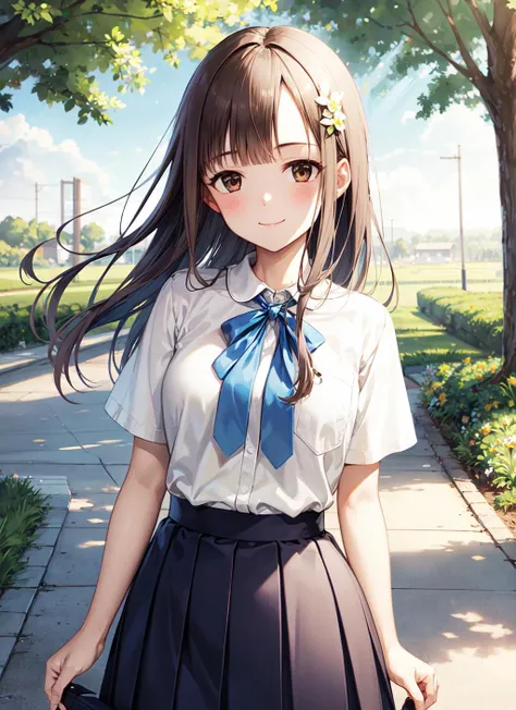 a beauty girl, (Skirt lifting), looking in camera, Angle from below, Short skirt, Squatting, Shy smile, Japan school uniform , Beautiful skin, ((of the highest quality, 16 K, masutepiece: 1.3)), 1 girl, Light on Face, hyperdetailed face, very detailed lips, Detailed eyes、real looking skin、Panties with cute designs、Shaved、Variety of hairstyles、Uniforms of different colors、Dress naturally、Vans sneakers、Bite、Detailed panties