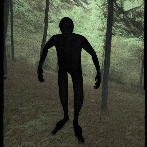 a cryptid trailcam photo a man in the woods