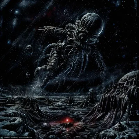 ((best quality)), ((masterpiece)), (detailed), cold hostile space, unknown horror, threat emanating from outer space