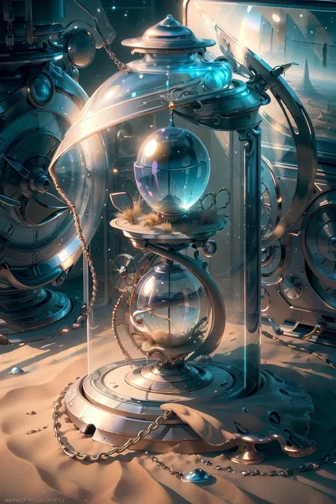 Best quality, masterpiece, ultra high res,(photo realistic:1.4), surrealism, dream-like,
the sands of time in the hourglass of eternity,
GlassSteelAI, <lora:GlassSteelAI:0.9>