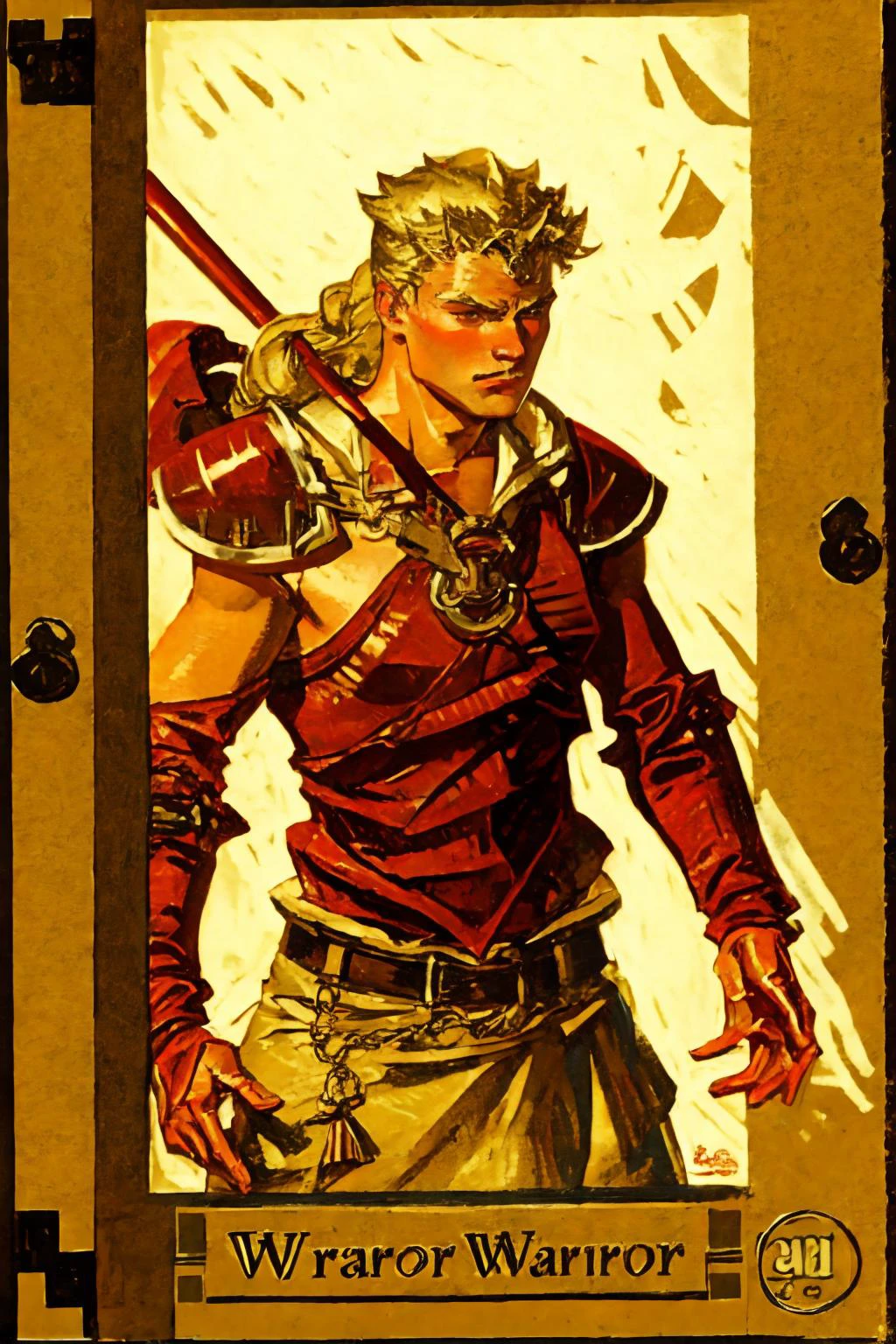 a warrior, blond, armor <lora:SemiReaslisticPaint-000004:1>