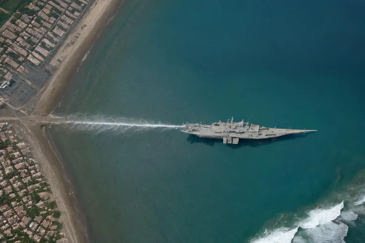 <lora:last_satellite_10epochs:0.5>, sentinel2, satellite, image from above, ocean, sea, warships, battleships, high quality, intricate details