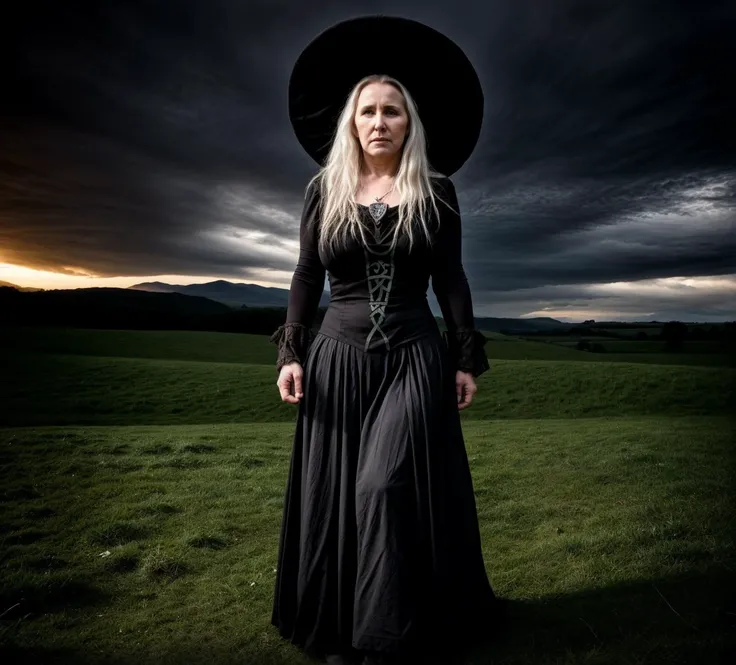 old Celtic witch woman Celtic cross meadows