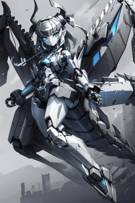 masterpiece,best quality,1girl,MechaMK2,2ndMechaEliza,tail,dragon tail,mechanical wings,gray theme,mecha musume,mechanical parts,robot joints,expressionless,outer sapce,<lora:Style-A-Mecha_musume-SSS:0.8>,<lora:FateIElisa:0.7>,
