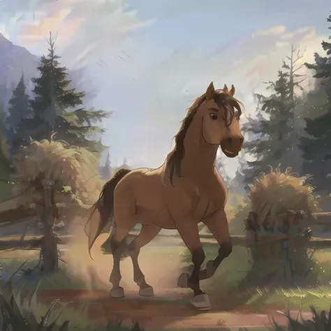 1horse, UHD, HDR, (best quality, masterpiece), <lora:spirit2002:1>