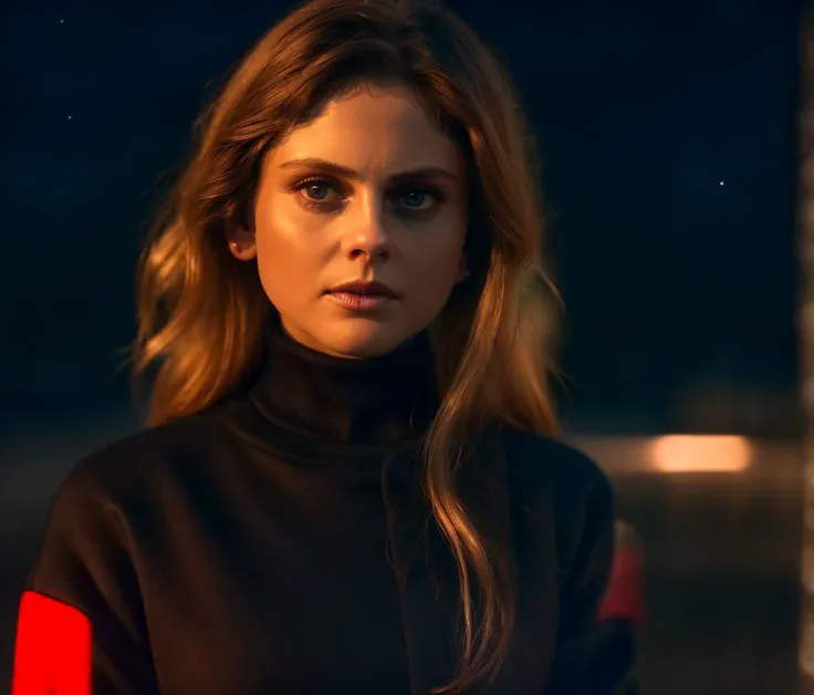 ((red turtleneck sweatshirt, black jacket, black skirt, black belt,black shoes,sitting in a red car)), dark city at night, (( detailed skin texture, dark night, midnight, full moon, starry sky)), (masterpiece, best quality, ultra-detailed, best shadow), (beautiful detailed face), high contrast, (best illumination), ((cinematic light)), colorful, hyper detail, dramatic light, intricate details, ultra detailed artistic photography, midnight aura, night sky,dreamy, glowing, backlit, glamour, shadows, ultra high definition, 8k, ultra sharp focus, intricate artwork masterpiece, realistic eyes, long hair, ultra high quality model, soft lighting, film photography, analogue photography, hyperrealism,rosemciver, <lyco:RoseMcIver:1.0>