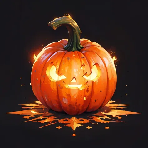 masterpiece,best quality,ultra-detailed,black_background,icon,simple background,<lora:ä¸å£èicon:1>,pumpkin,