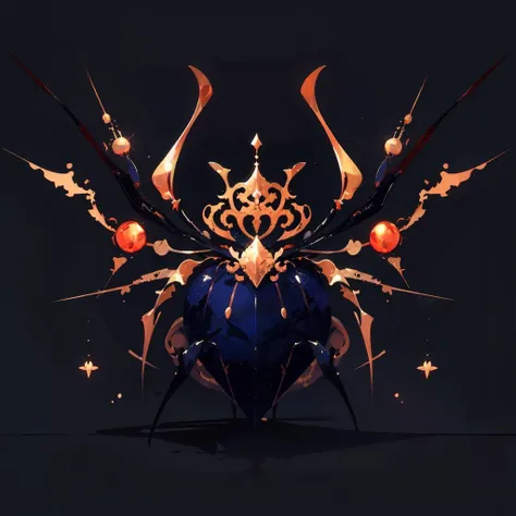 masterpiece,best quality,ultra-detailed,black_background,icon,simple background,<lora:ä¸å£èicon:1>,spider,