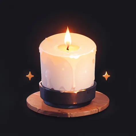 masterpiece,best quality,ultra-detailed,black_background,icon,simple background,<lora:ä¸å£èicon:1>,candle,