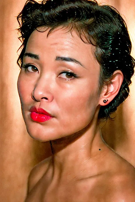 cinematic photography of skinny beautiful Korean sensual actrees Bae Doona laying nudist in a bath tub, ((Bae Doona realistic face)), ((very beautiful thin face)), slender body, ((big breasts)), ((areola protruding)), ((pointy nipples)), slender legs, ((spreading legs very wide)), ((showing her hairy vagina)), ((very very dense pubic hair)), ((very very thick pubic hair)), in the water, hot water bath, in water up to her shoulders, inspired by Elsa Bleda, inspired by Nan Goldin, ((wet body)), ((drenched body)), ((wet look)), bath photography, bathtub, hot water bath, cinematic goddess body shot, bottom angle, bathed in the the glow
