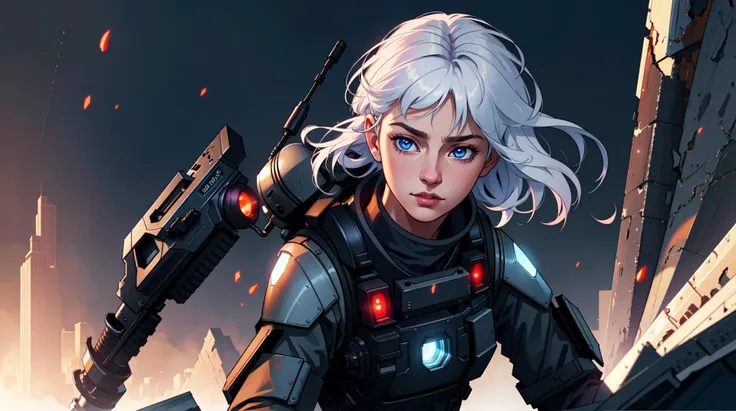 soldier,cargo pants ,(1girl:1.2),perfect blue eyes,white hair ,BREAK ( tactical red bulletproof vest:1.2) BREAK, in fight from above,(depth),(movement:1.3),epic scene,(happy determination),(hyperdefined),blurry background ,volumetric lighting,Canon50,Cinematic, colorful, highly detailed, high resolution, ray tracing reflections, dramatic lighting, 8k vibrant colors, detailed acrylic, intricate complexity, soft natural volumetric cinematic perfect light,gloomy, moody, ultra realistic, ultra detailed, photorealistic, (foggy background, epic realistic, rutkowski, hdr, intricate details, hyperdetailed, cinematic, rim light),sfw,(thin-lines),(fine-details:1.3),RAW-format,emotional,(muted-colors),(inked original-art:1.2), (lineart:1.31)