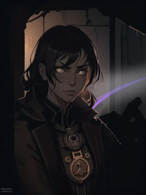 portrait of [ squat girl | squat (cat:1.5) ], hiding, dark doorway, steampunk, alternate universe, dynamic light, swirls, dust, fog, detailed, 4K, RAW, (higlights:1.3), bloom, (chromatic abberations:1.3), 
(art by Alphonse Mucha:0.6), stylization
  <lora:LowRa:0.55>
