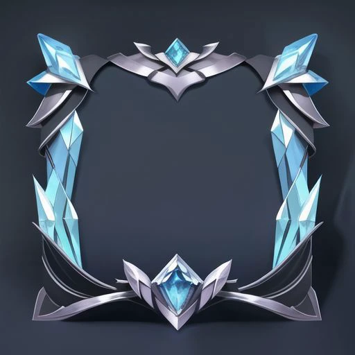 (头像框 ),(symmetry),(decorate the top:0.3), (mimicry of clothing), (Simple frame5:0.2)Blue Wide shoulder armor,Crystal armor , Smooth texture,Black background, masterpiece, best quality,