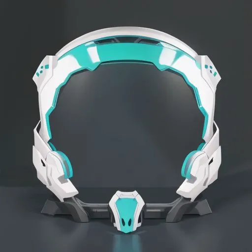 头像框 , mimicry of headgear, clean black background, mecha theme, symmetry,Sci-fi helmets,mechanical-like graphic textures,Breathing valve,(Spartan helmet:1.2), Laser lenses,Overall Off-white,embellished with cyan,Simple decoration,vents,Parts with a strong metallic texture,Write a sense of substance,, masterpiece, best quality,