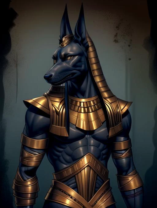Realistic Anthropomophic Jackel,Warrior,anubis,<lora:add_detail:0.6>,<lora:ARWgodanubis:0.8>,wearing leather armor,standing in Haunted house,