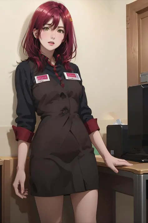 (masterpiece, best quality), 1girl, <lora:NaritaTsugumi:1> naritatsugumi, employee uniform