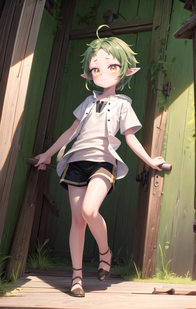 ((masterpiece:1.4,best quality)), 1girl,morning red, dusk, faint smile, short sleeve, (white shirt:1.2), multiple details, multicolored eyes, eyeshadow, forest, warm interior, vivid colors, leaning, (full-body shot:1.3),
<lora:more_details:0.5>, <lora:眼睛双_2:0.5>, <lora:stylized_3dcg_v4-epoch-000012_2:0.1>,
<lora:sylphiette:1>